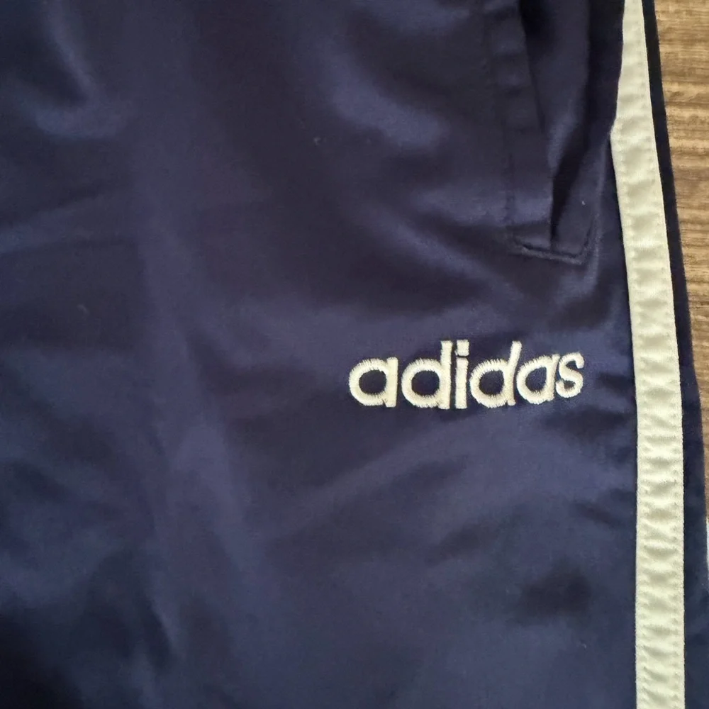 VTG Adidas Y2K Athletic Workout Gym Button Down Track Pants Size Large.